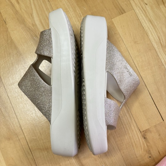 Crocs Getaway Platform H-Strap Glitter Women's Wedge Sandals Stucco Size 9 Comfy - Picture 9 of 11